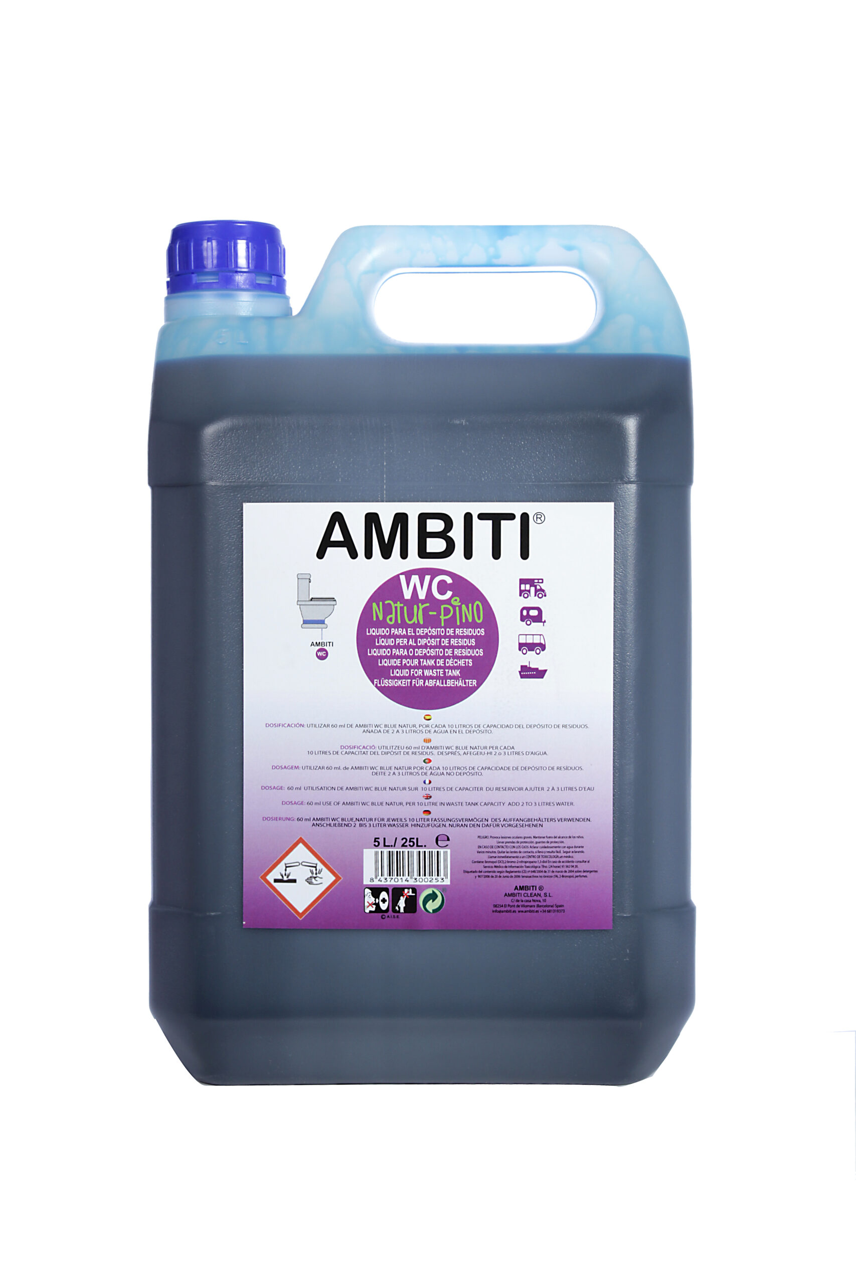 Líquido WC Químico AMBITI FRESH - 5 Litros (Dep, Grises) - BarnaCampers